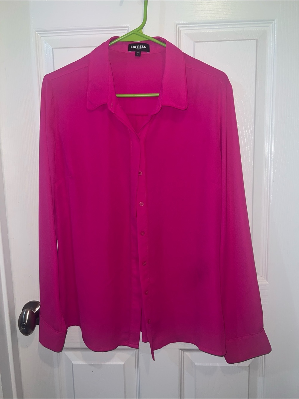 Express Portofino Women’s Hot Pink Button-Down Blouse
